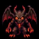 Demon Imp standing in its painterly idle pose
