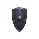 Tall blue Guard Shield with an iron boss