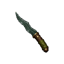 Curved green Viper's Edge with a brass grip