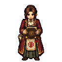 Stonebrook guild registrar Runa in a painterly idle pose