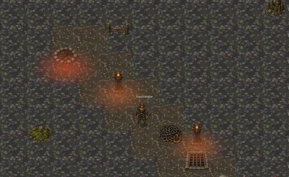 Torchlight in the Ashen Seal Near Rift