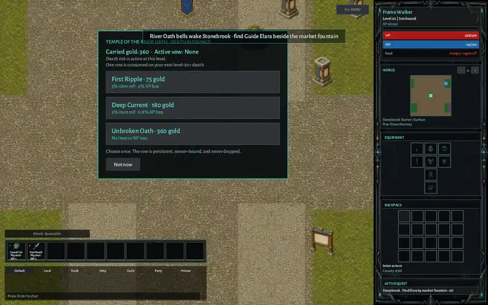 First Ripple, Deep Current, and Unbroken Oath protection against item and experience loss