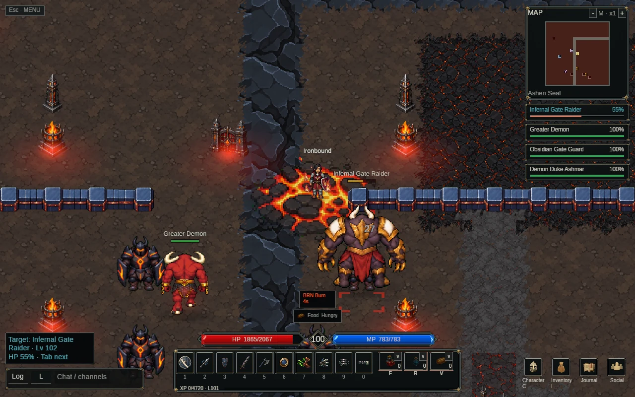 An Ironbound facing infernal defenders at the Obsidian Gate